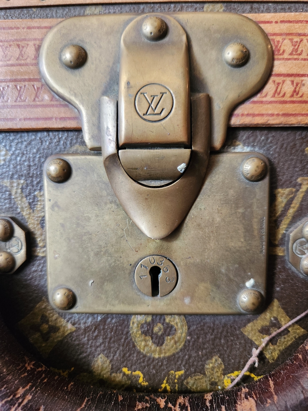 Louis Vuitton Brown Monogram Travel Trunk Panel with Gold Motif